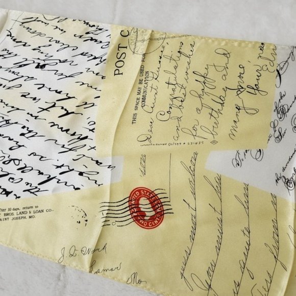 Victorian Trading Co "old Post Cards" Design 100% Silk Scarf - Picture 8 of 10